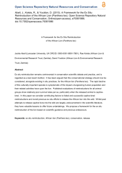 A Framework for the Ex Situ Reintroduction of the