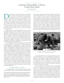 Ensuring a Responsibility to Protect: Lessons from Darfur