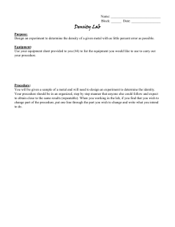 Density Lab - Liberty High School