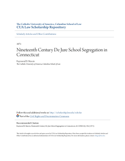 Nineteenth Century De Jure School Segregation in Connecticut