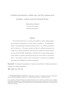 Coalition governments, cabinet size, and the common pool problem