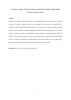 1 Beyond the Symbolic: A Relational Approach to Dirty Work through