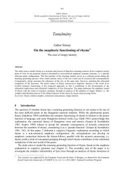 On the anaphoric functioning of rhyme
