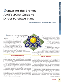 Bypassing the Broker: AAII`s 2006 Guide to Direct Purchase Plans