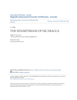 the xenarthrans of nicaragua - DigitalCommons@University of