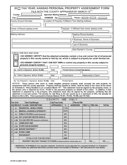 20__ tax year, kansas personal property assessment form