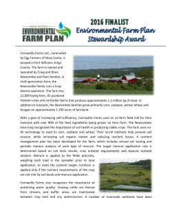 Cornwallis Farms Ltd., nominated by Egg Farmers of Nova Scotia, is