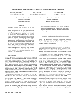 Hierarchical Hidden Markov Models for Information Extraction
