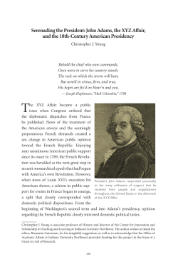 Serenading the President: John Adams, the XYZ Affair, and the 18th