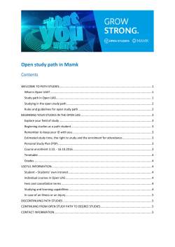 Open study path in Mamk