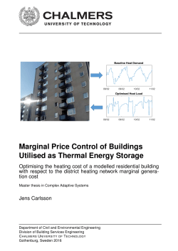 Marginal Price Control of Buildings Utilised as Thermal Energy