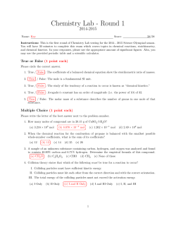 Chemistry Lab - Round 1