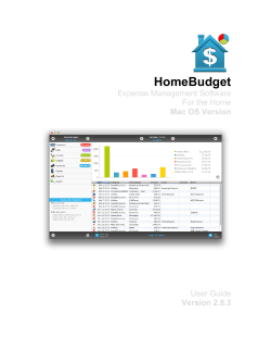 HomeBudget User Guide for Mac