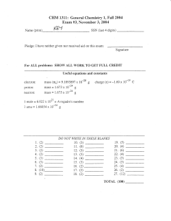 Answer key for Exam 3
