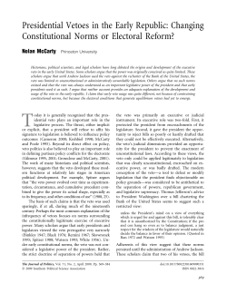 Presidential Vetoes in the Early Republic: Changing - Q-APS