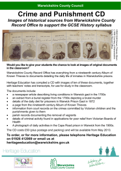 Crime and Punishment CD - Heritage and Culture Warwickshire