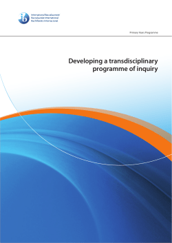 Developing a transdisciplinary programme of inquiry