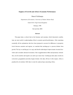 Engines of Growth and Africa`s Economic Performance