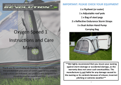 Oxygen Speed 1 Instructions and Care Manual