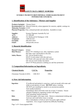 Safety Sheet green - effective 1 sept 2016