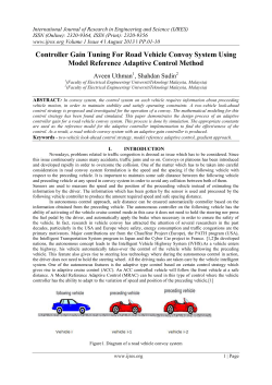 Controller Gain Tuning For Road Vehicle Convoy System Using