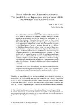 Sacral rulers in pre-Christian Scandinavia: The