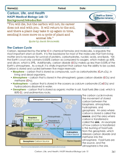 Carbon, Life, and Health