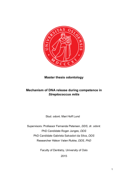 Master thesis odontology Mechanism of DNA release during