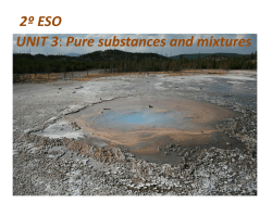2&ordm; ESO UNIT 3 Pure substances and mixtures