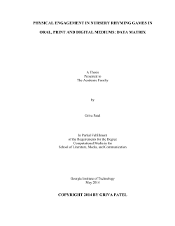 Physical engagement in nursery rhyming games in oral, print, and