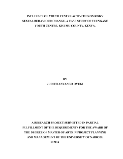 Influence of youth centre activities on risky sexual behaviour change