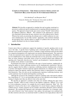 Complex Emotions - The Simultaneous Simulation of