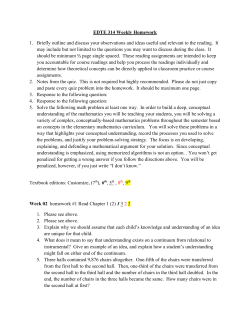 EDTE 314 Weekly Homework 1. Briefly outline and discuss your