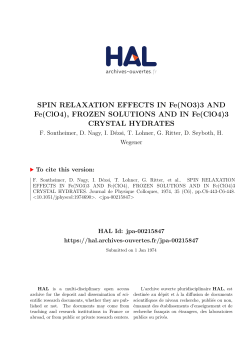 SPIN RELAXATION EFFECTS IN Fe(NO3)3 AND Fe(ClO4) - HAL