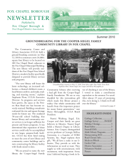 NEWSLETTER - Fox Chapel Borough