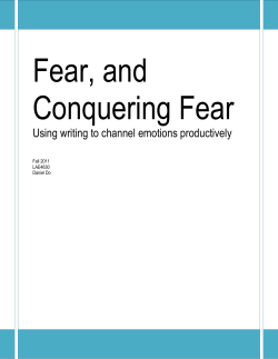Fear, and Conquering Fear: Using writing to channel