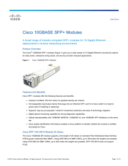 Cisco 10GBASE SFP+ Modules Data Sheet
