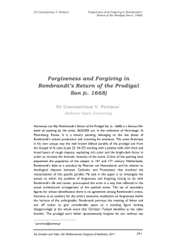 Forgiveness and Forgiving in Rembrandt`s Return of the Prodigal