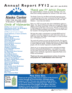 2012report - Alaska Center for the Blind and Visually Impaired