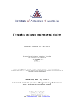 Thoughts on large and unusual claims