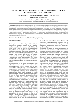 impact of speed reading intervention on students` learning second