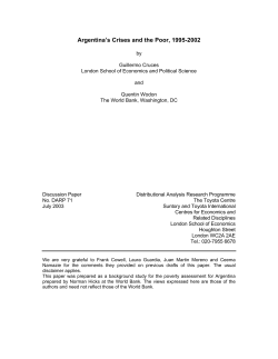 Argentina`s Crises and the Poor, 1995-2002