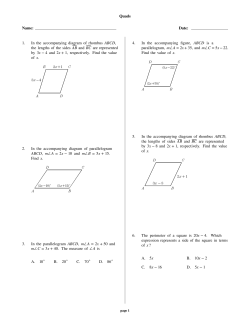 1. In the accompanying diagram of rhombus ABCD, the lengths of