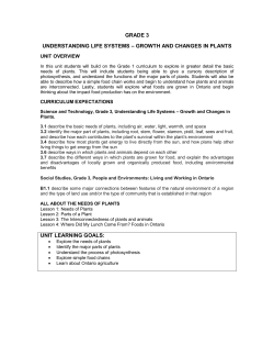 grade 3 understanding life systems &ndash; growth and changes in plants