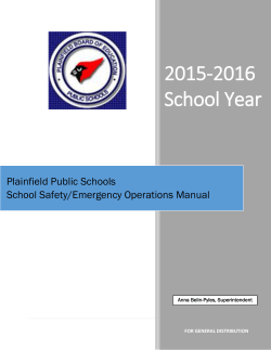 Safety Manual - Plainfield Public Schools