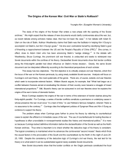 The study of the origins of the Korean War enters a new phase with