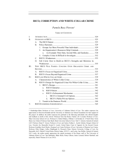 RICO, Corruption and White-Collar Crime