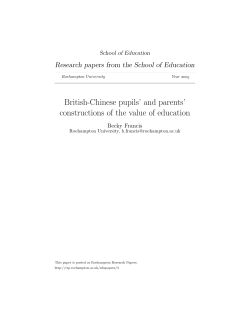 British-Chinese pupils&trade; and parents&trade; constructions of