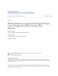 Bird Populations in Logged and Unlogged Western Larch/Douglas