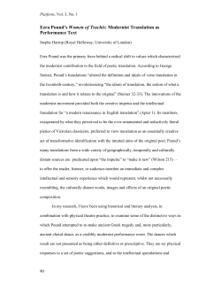 Ezra Pound`s Women of Trachis - Royal Holloway, University of